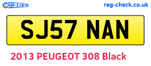 SJ57NAN are the vehicle registration plates.
