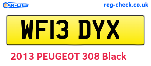 WF13DYX are the vehicle registration plates.