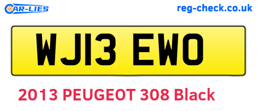 WJ13EWO are the vehicle registration plates.