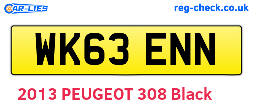WK63ENN are the vehicle registration plates.