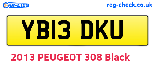 YB13DKU are the vehicle registration plates.