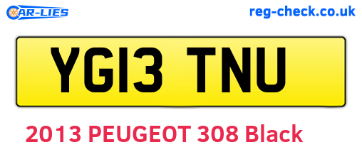 YG13TNU are the vehicle registration plates.