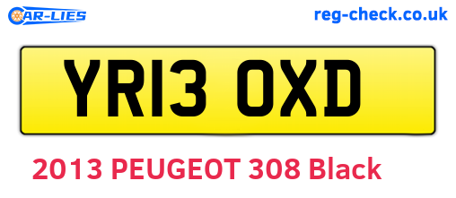 YR13OXD are the vehicle registration plates.