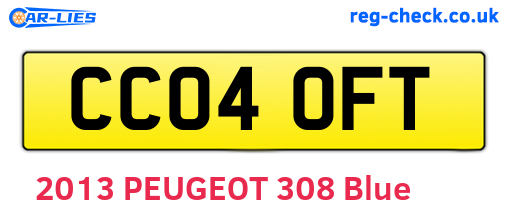 CC04OFT are the vehicle registration plates.