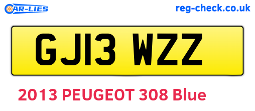 GJ13WZZ are the vehicle registration plates.
