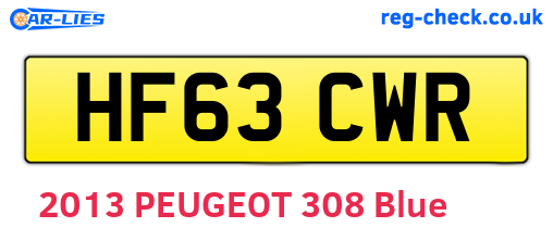 HF63CWR are the vehicle registration plates.