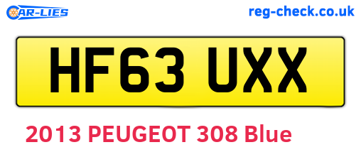 HF63UXX are the vehicle registration plates.