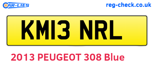 KM13NRL are the vehicle registration plates.