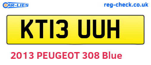 KT13UUH are the vehicle registration plates.
