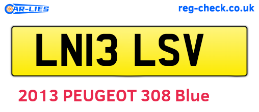 LN13LSV are the vehicle registration plates.