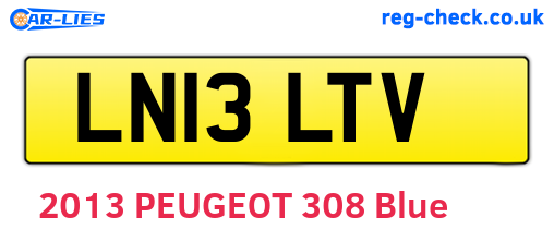 LN13LTV are the vehicle registration plates.
