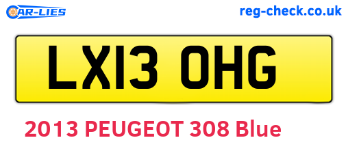LX13OHG are the vehicle registration plates.