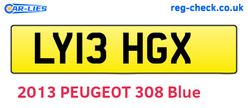 LY13HGX are the vehicle registration plates.