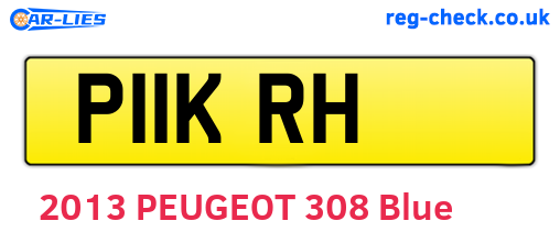 P11KRH are the vehicle registration plates.