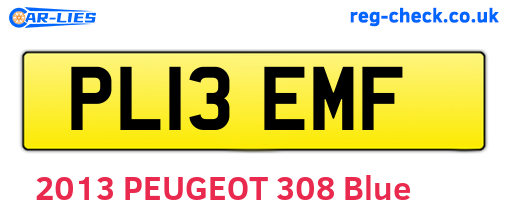 PL13EMF are the vehicle registration plates.