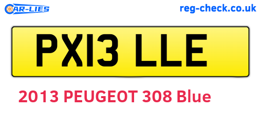 PX13LLE are the vehicle registration plates.