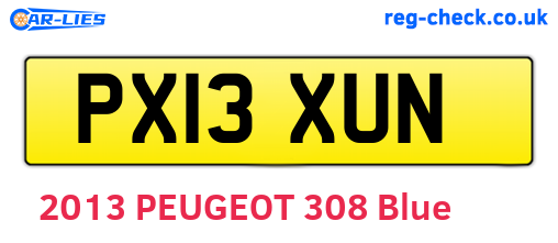 PX13XUN are the vehicle registration plates.