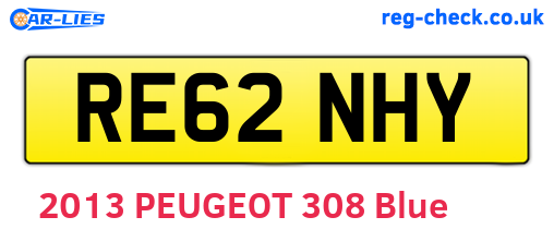 RE62NHY are the vehicle registration plates.