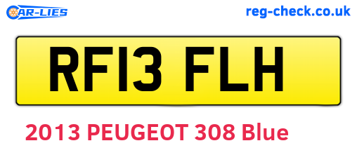 RF13FLH are the vehicle registration plates.