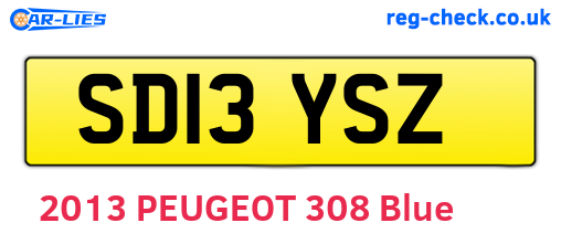 SD13YSZ are the vehicle registration plates.