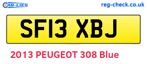 SF13XBJ are the vehicle registration plates.