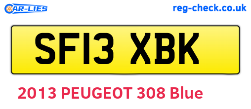 SF13XBK are the vehicle registration plates.