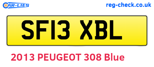 SF13XBL are the vehicle registration plates.