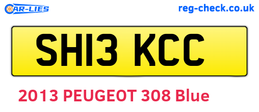 SH13KCC are the vehicle registration plates.