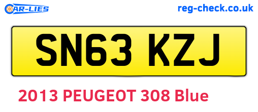 SN63KZJ are the vehicle registration plates.