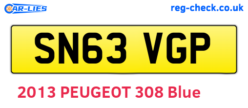 SN63VGP are the vehicle registration plates.