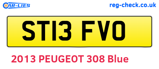 ST13FVO are the vehicle registration plates.