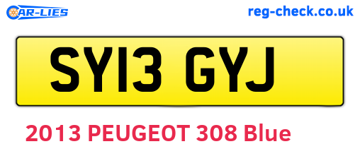 SY13GYJ are the vehicle registration plates.