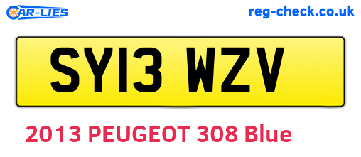 SY13WZV are the vehicle registration plates.
