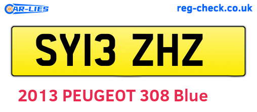 SY13ZHZ are the vehicle registration plates.