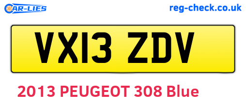 VX13ZDV are the vehicle registration plates.