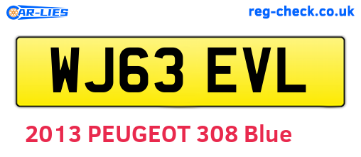 WJ63EVL are the vehicle registration plates.
