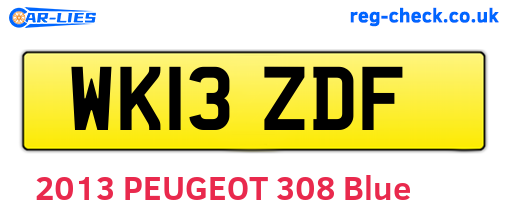 WK13ZDF are the vehicle registration plates.