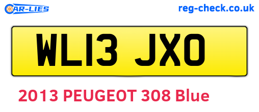 WL13JXO are the vehicle registration plates.
