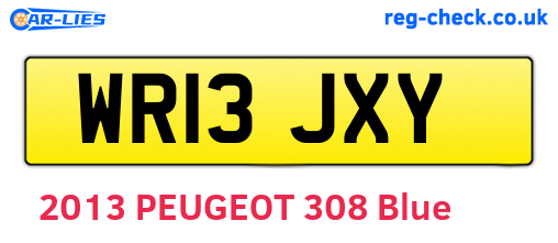 WR13JXY are the vehicle registration plates.