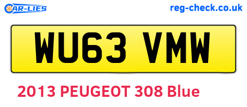 WU63VMW are the vehicle registration plates.