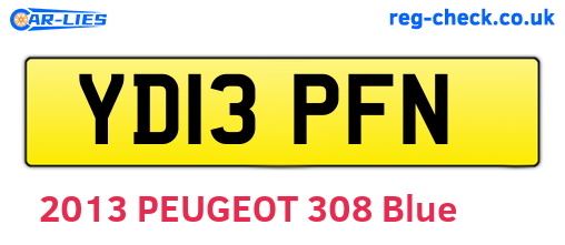 YD13PFN are the vehicle registration plates.