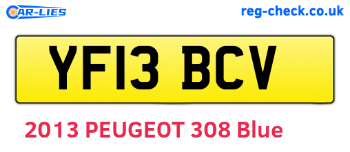 YF13BCV are the vehicle registration plates.