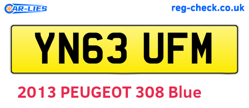 YN63UFM are the vehicle registration plates.