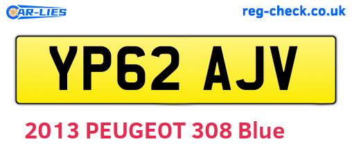 YP62AJV are the vehicle registration plates.