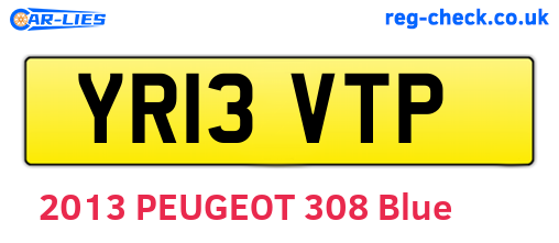 YR13VTP are the vehicle registration plates.