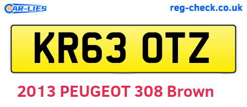 KR63OTZ are the vehicle registration plates.