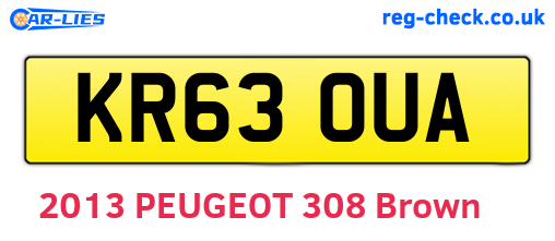 KR63OUA are the vehicle registration plates.