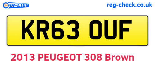 KR63OUF are the vehicle registration plates.
