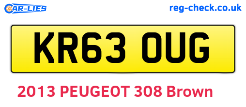 KR63OUG are the vehicle registration plates.