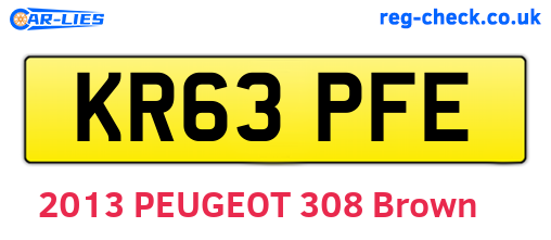 KR63PFE are the vehicle registration plates.